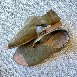 SOLD Free People green textured sandals